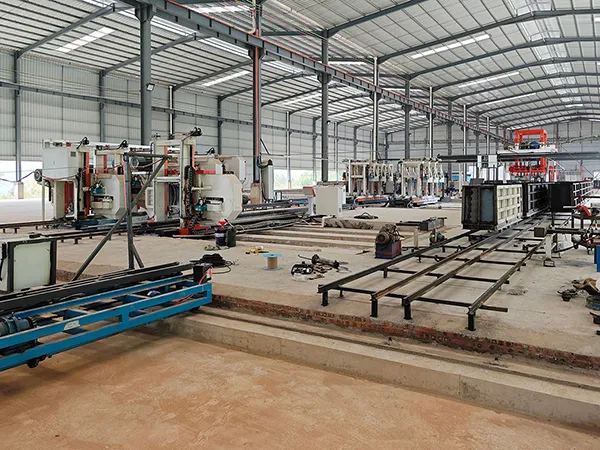 Ligne de production de blocs en béton cellulaire sur le site du client