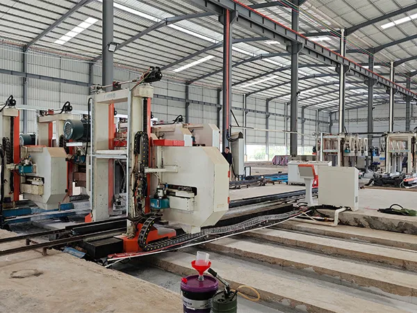 Ligne de production de blocs en béton cellulaire sur le site du client