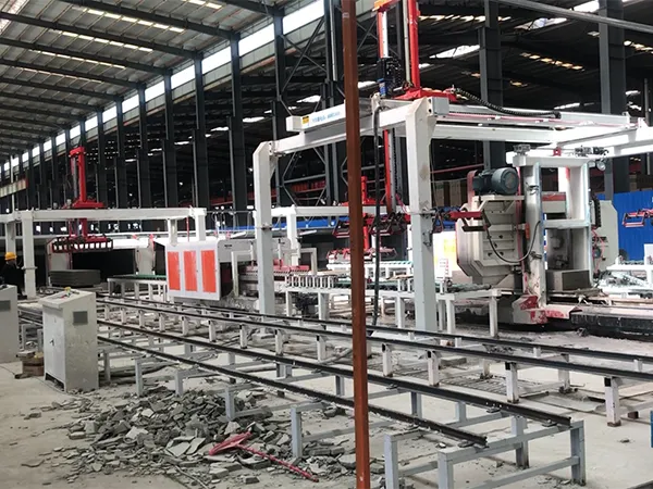 Ligne de production de panneaux muraux en béton cellulaire sur le site du clien