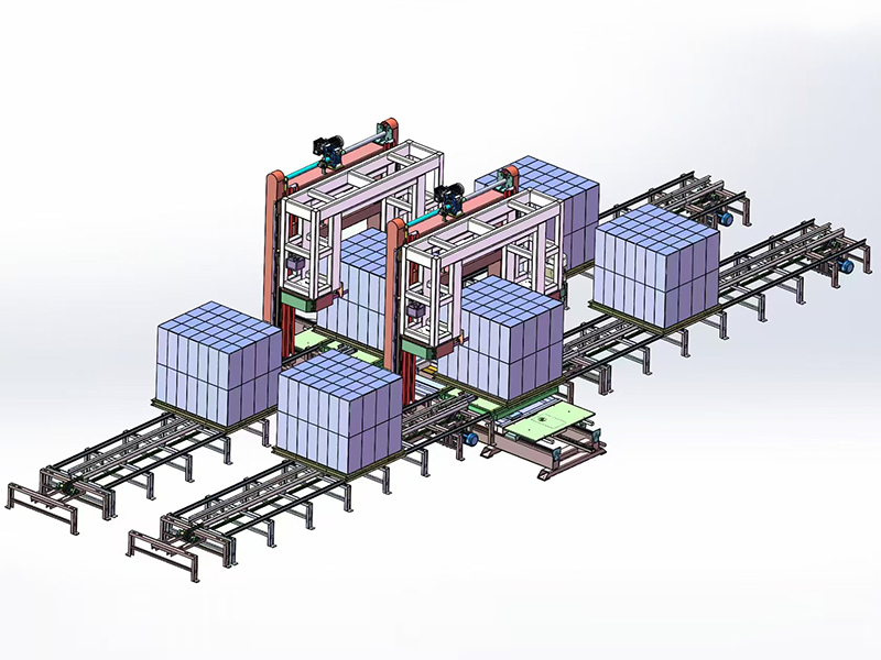 Coupe verticale sur portique à double voie avec table rotative